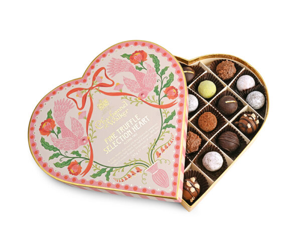 Valentines – Fine Truffle Selection Heart (without alcohol)